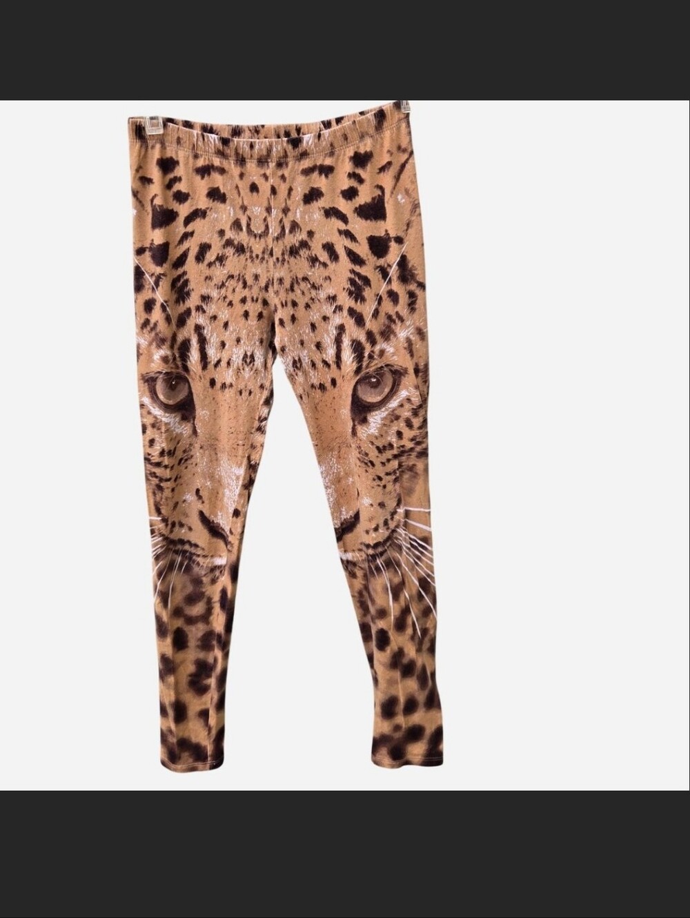 Graphic Leopard Face Cheetah Print Leggings